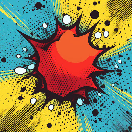 Comic book explosion background. Pop art retro style. illustrationの素材