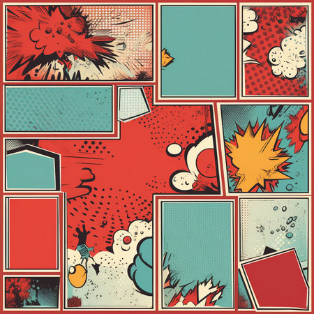 Comic book page with halftone background. Vector illustration.の素材