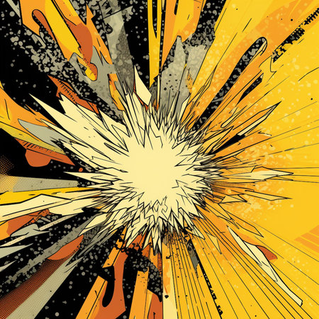 Comic book explosion background with space for text. Vector illustration.の素材