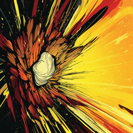 Vector illustration of explosion in comic book style with space for text.の素材