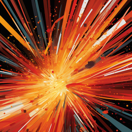 Abstract background with explosion, lines and particles. Vector illustration. Eps 10.の素材