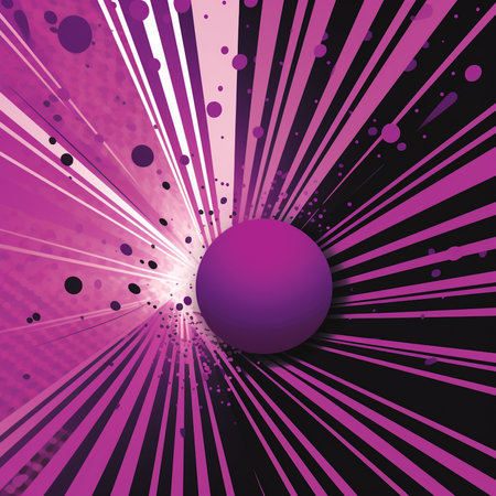 Purple background with abstract rays and sphere. Vector illustration. Eps 10.の素材
