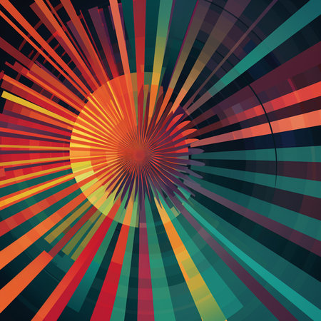 Colorful rays of light abstract background. Vector illustration for your designの素材