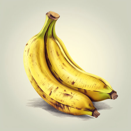 Bunch of bananas isolated on white background. Realistic vector illustration.の素材