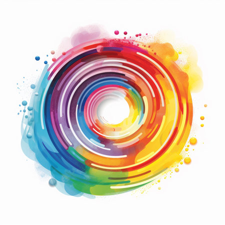 Abstract colorful watercolor paint splashes on white background. Vector illustration.の素材