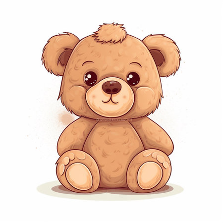 Cute teddy bear isolated on white background. Vector illustration.の素材