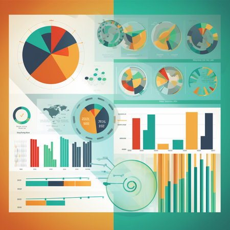 Set of infographic elements. Data and information visualization. Dynamic infographics stylish geometric. element for design business invitations, gift cards, flyers and brochures.の素材