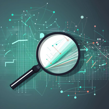 Magnifying glass over abstract background. Vector illustration. Eps 10.の素材