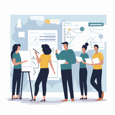 Group of business people working together. Teamwork concept. Vector illustration in flat styleの素材