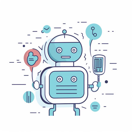 Robot with remote control. Artificial intelligence concept. Vector illustration.の素材