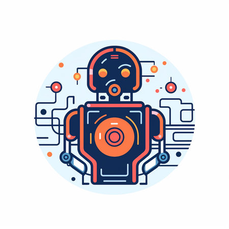 Robot. artificial intelligence. Vector illustration in flat linear style.の素材
