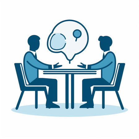Business people sitting at table and talking. Teamwork concept. Vector illustration.の素材