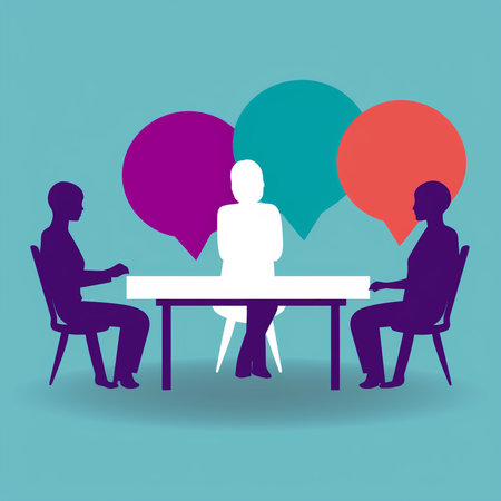 Business meeting concept. Businesspeople sitting at table. Vector illustration.の素材