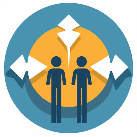 Teamwork concept with business people and arrows in circle, vector illustrationの素材