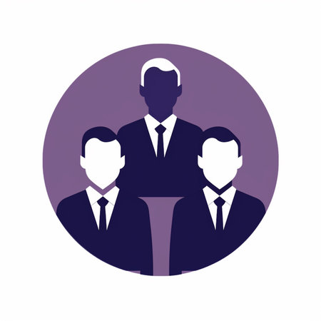 Group of businesspeople. Vector illustration in flat style. Businessman silhouette.の素材