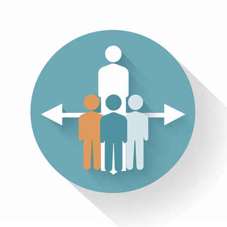 Group of people with arrows. Business concept. Flat design style.の素材