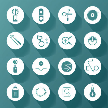 Set of round icons on the theme of fitness, sports and healthの素材