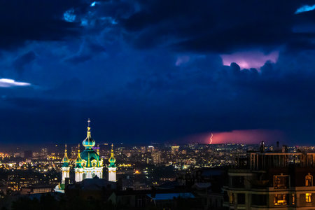 Saint Andrews Church in Kiev, Ukraineの写真素材