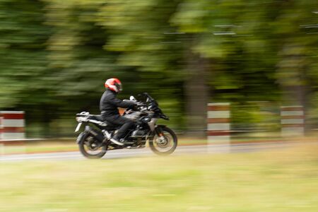 BMW engine bike in motionの写真素材