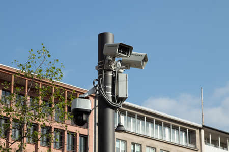 cologne, NRW, Germany 14 04 2020, security cameras in a public place, Neumarktのeditorial素材
