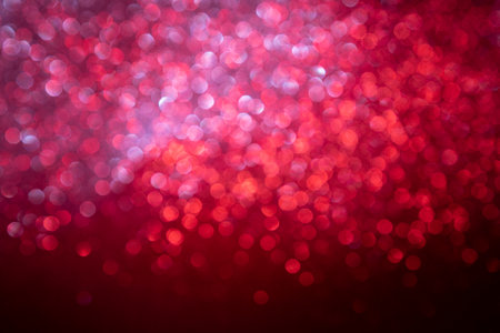 red glitter and bokeh background, for cardsの写真素材