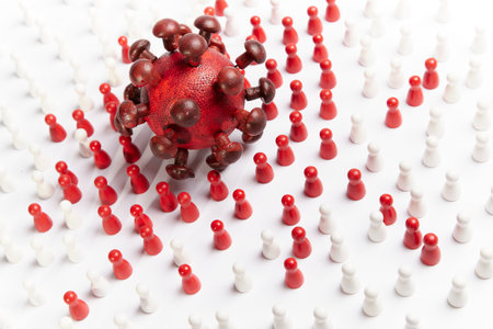 Model of corona virus symbol for covid-19の写真素材