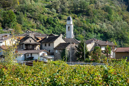 View of the historical city centre of Malvaglia, valle di blenio, Switzerlandの写真素材