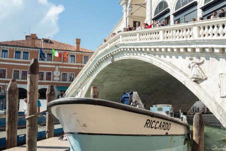 Venice, Italy - May 18th 2018: Untypical view of Rialto bridgeのeditorial素材
