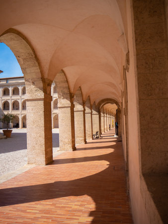 Marseille, France - May 15th 2022: Historic colonnade at Vieille Chariteのeditorial素材
