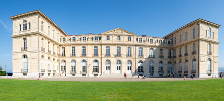 Marseille, France - May 15th 2022: Famous facade of Palais du Pharoのeditorial素材