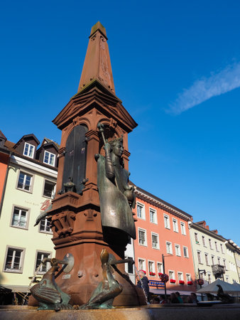 Constance, Germany - October 8th 2022: Historic Kaiserbrunnen in the old townのeditorial素材