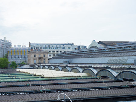 Paris, France - May 12th 2023: View over the roofs of the train station gare de lestのeditorial素材