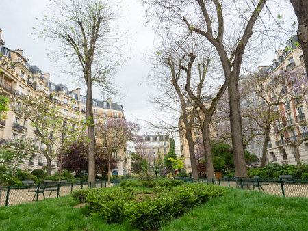 Paris, France - May 11th 2023: Attractive urban scenery at Place de Clignancourt.のeditorial素材