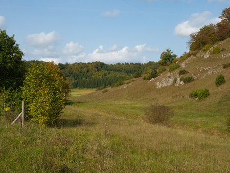 Heidenheim, Germany - September 30th 2023: Landscape protection area in the Schwaebische Alb regionの写真素材