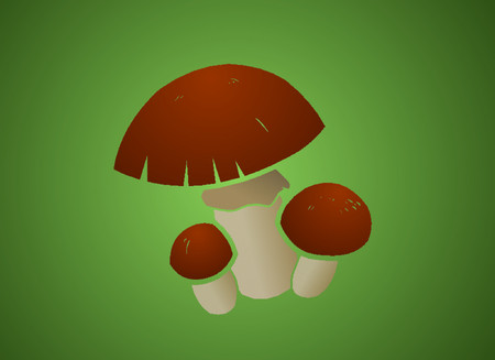 A cluster of red capped mushrooms.のイラスト素材