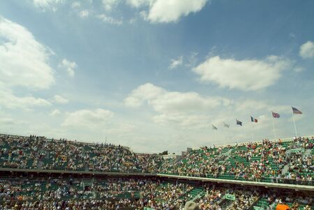 audience in tennis stadium during the Frenchの写真素材