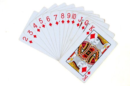 Diamonds Cards on white background