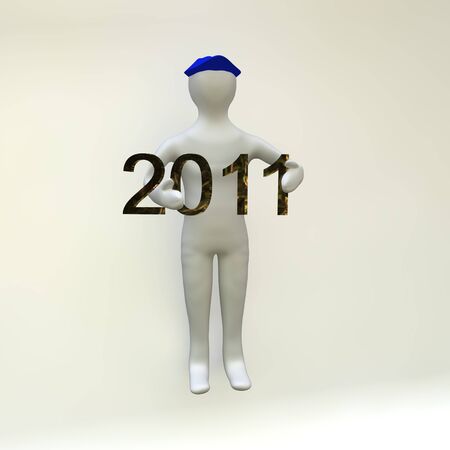 Figure with symbol on white background