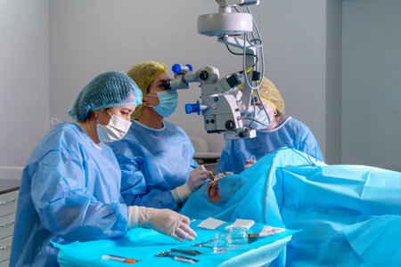 Blepharoplasty plastic surgery. Rejuvenation of the area around the eyesの写真素材