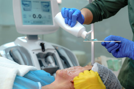 Preparation for Facial Skin Treatment in Clinic