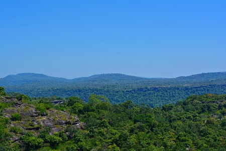 Mountain and blue sky in Phatam National Park Ubonratchathani Thailandの写真素材