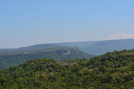 Mountain and blue sky in Phatam National Park Ubonratchathani Thailandの写真素材