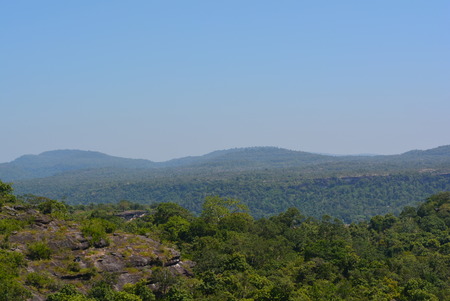 Mountain and blue sky in Phatam National Park Ubonratchathani Thailandの写真素材