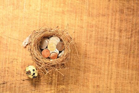 Birds build nests sufficiency / Ideas for saving moneyの写真素材