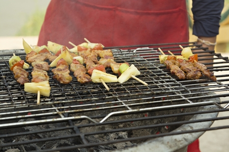 Barbecue,Bar B Q ,Barbecue grill street food and flea market in Thailandの写真素材