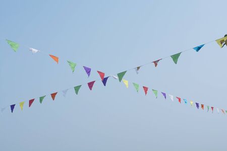 At festivals in Thailand, the flags are often used to decorate the place to be beautiful.