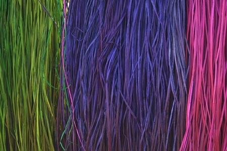 The dried papyrus is woven into a reed mat from natureの写真素材