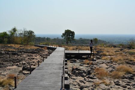 Walking routes for tourists to walk and view the natural attractions in one of Thailand.の写真素材