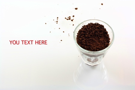 cup of coffee powder on white backgroundの写真素材