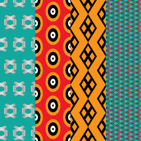 4 seamless pattern eps10のイラスト素材